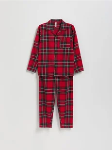Reserved - Dwuczęściowa piżama w kratę - czerwony - Skarpetki dla dzieci - miniaturka - grafika 1