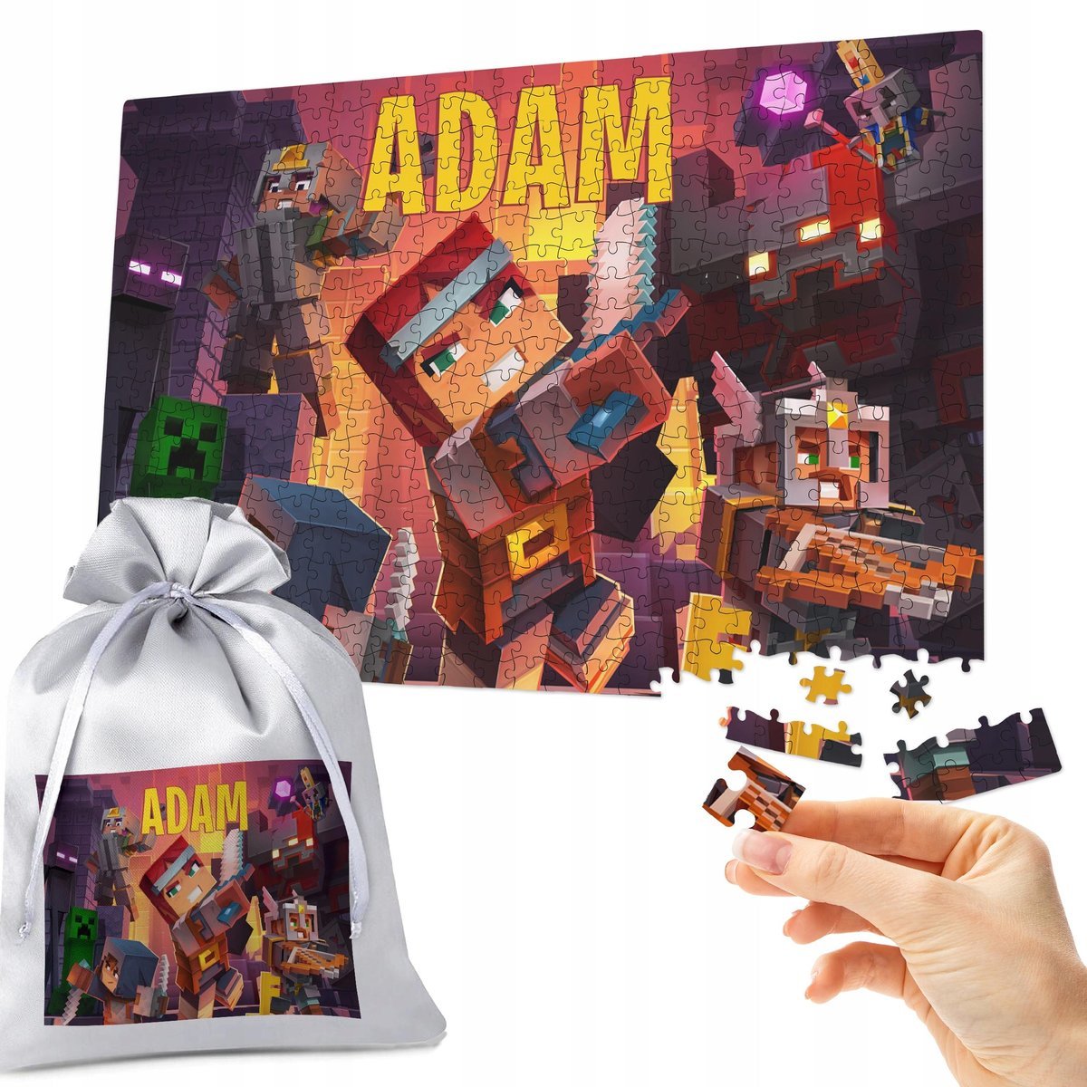 PUZZLE 500 el MINECRAFT - IDEALNY PREZENT NA ŚWIĘTA POD CHOINKĘ TWOJE IMIĘ