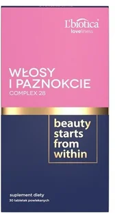 Lbiotica Włosy i paznokcie Biovax 28 tabletek - Włosy, skóra, paznokcie - miniaturka - grafika 1