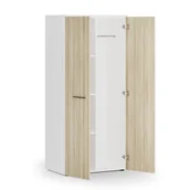 Szafy biurowe - Szafa ubraniowa biurowa PRIMO WHITE, 3 półki, drążek do szafy, 1781 x 800 x 500 mm, biały/dąb naturalny - miniaturka - grafika 1