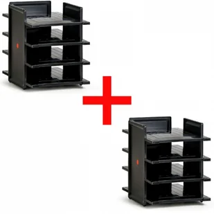 B2B Partner Plastikowy regał, organizer na dokumenty, czarny, 1+1 GRATIS 420123 - Regały biurowe - miniaturka - grafika 1