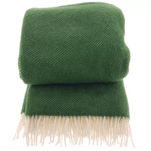 Koc z wełny nowozelandzkiej MAGDA 150x200 diagonalny zielony - Koce - miniaturka - grafika 1