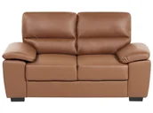Sofy i kanapy - Sofa 2-osobowa ekoskóra złoty brąz VOGAR - miniaturka - grafika 1
