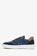 Sneakersy męskie - Niebiesko-brązowe sneakersy męskie ze nubuku na wiosnę Estro ER00112844 - miniaturka - grafika 1