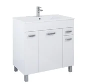 Szafki łazienkowe - Szafka łazienkowa z umywalką Elita Sunn 80 cm biały połysk RE169195008060 - miniaturka - grafika 1