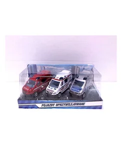 Auto mini van uprzywilejowany 8cm. 3szt HIPO - Samochody i pojazdy dla dzieci - miniaturka - grafika 1