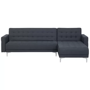 BLmeble Sofa lewostronna ciemnoniebieska tapicerowana rozkładana ABERDEEN BLmeble - Narożniki - miniaturka - grafika 1