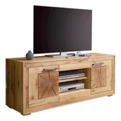 Szafki RTV - Szafka RTV II Drewniana z Dzikiego Dębu WZ-0315-0411 WZ-0315 Dąb G+K Meble Dziki Dąb Olejowany - miniaturka - grafika 1