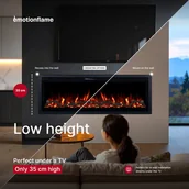 Kominki elektryczne - Kominek elektryczny Emotion Flame Regal 182 - ogień premium - na ścianę i do zabudowy - 182x35x12 cm - kominek LED z grzaniem 900/1800 W - miniaturka - grafika 1