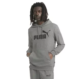 PUMA MĘSKA BLUZA DRESOWA BAWEŁNIANA Z KAPTUREM ESS BIG LOGO HOODIE GRAY 586688 03 S - Bluzy męskie - miniaturka - grafika 1