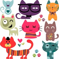Naklejki na ścianę - Naklejki na ścianę dla dzieci koty Kotki 52, 50x50 cm - miniaturka - grafika 1