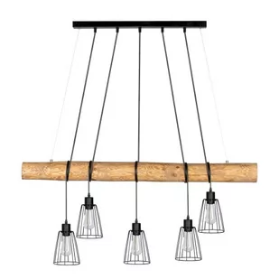 Spotlight Rustykalna LAMPA wisząca TRABO LONG 69204504 drewniana OPRAWA ekologiczny ZWIS townshend sosna bejcowana czarny 69204504 - Lampy sufitowe - miniaturka - grafika 1