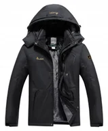 Kurtki męskie - KURTKA MĘSKA ZIMOWA OCIEPLANA Z KAPTUREM OUTDOOR - CZARNA - XXL - miniaturka - grafika 1