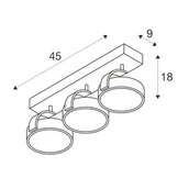 Oprawy, klosze i abażury - Reflektor ścienno/sufitowy KALU 3 QPAR111 3xGU10 - czarny - miniaturka - grafika 1