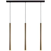 Lampy sufitowe - Amplex LAMPA wisząca AKADI 0133 metalowa OPRAWA tuby na listwie zwis czarny złoty 0133 - miniaturka - grafika 1