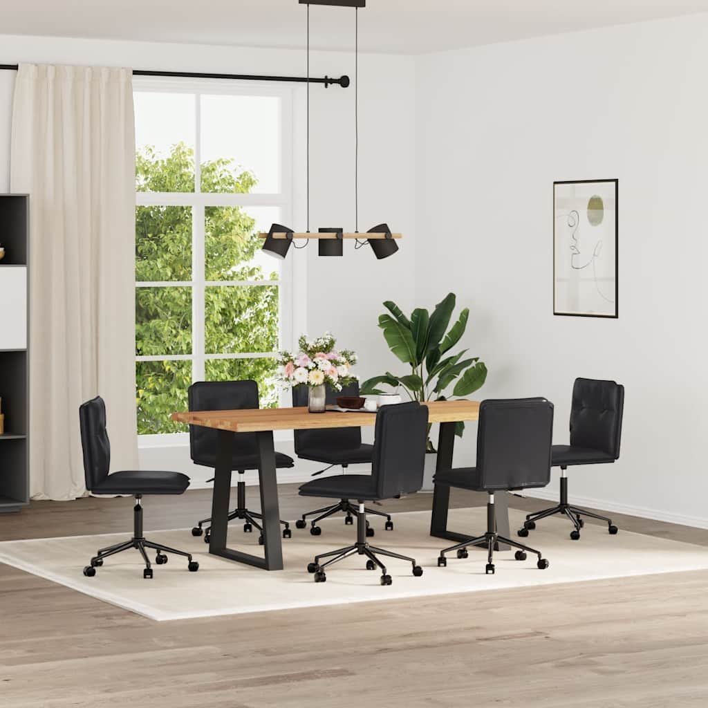 vidaXL Krzesła stołowe, 6 szt., czarne, sztuczna skóra