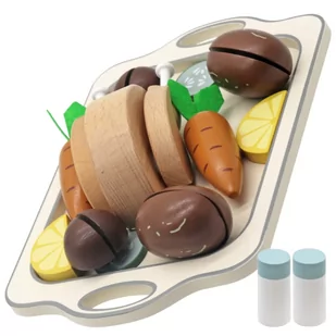 Zestaw Kucharski Dla Dzieci Z Deską Do Krojenia Do Zabawy + Sól I Pieprz - Zabawki interaktywne dla dzieci - miniaturka - grafika 1