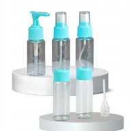 Kosmetyczki, organizery i kuferki - Zestaw pojemników podróżnych butelek do samolotu na kosmetyki + kosmetyczka - miniaturka - grafika 1