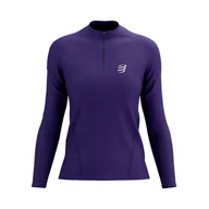 Koszulki sportowe damskie - COMPRESSPORT Koszulka biegowa damska TRAIL HZ LS T-SHIRT purple - miniaturka - grafika 1