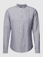 Koszule męskie - Koszula lniana o kroju slim fit ze stójką - miniaturka - grafika 1