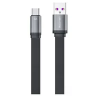Kable USB - Wk Design King Kong 2nd Gen series płaski kabel USB - USB Typ C do szybkiego ładowania / transmisji danych 6A 1 czarny (WDC-156) WDC-156 - miniaturka - grafika 1