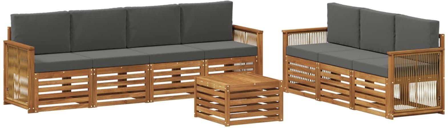 vidaXL Zestawy sof z poduszką 8 pcs Lite Drewno Akacji