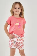 Piżamy dla dziewczynek - Dziewczęca piżama Mila różowa z jednorożcem 140 - miniaturka - grafika 1