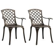 Fotele i krzesła ogrodowe - vidaXL Lumarko Krzesła ogrodowe 2 szt., odlewane aluminium, brązowe! 315570 - miniaturka - grafika 1
