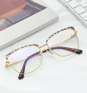 Okulary korekcyjne, oprawki, szkła - Okulary kocie do komputera damskie z filtrem BLUE Light zerówki Flex 25101C - miniaturka - grafika 1