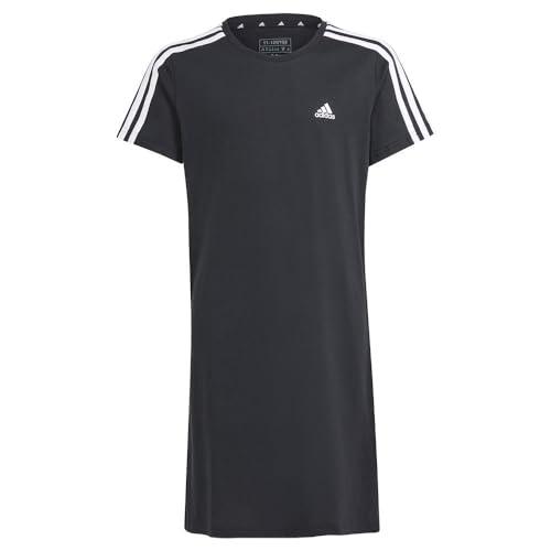 adidas Dziewczęca sukienka Essentials z 3 paskami, 14-15 lat, czarno-biała, czarny/biały, 14-15 lat