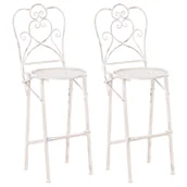 Fotele i krzesła ogrodowe - BELIANI Zestaw 2 krzeseł barowych ogrodowych TRIESTE Składane Metal Jasnobeżowy - miniaturka - grafika 1