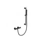 Zestawy prysznicowe - BESCO BP-VNTII-CZ VEO zestaw prysznicowy termostatyczny czarny matt - miniaturka - grafika 1