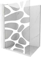 Ścianki i drzwi prysznicowe - Mexen Kioto L ścianka prysznicowa Walk-in 80 x 200 cm, biały wzór, nikiel szczotkowany - 800-080-103-97-85 - miniaturka - grafika 1