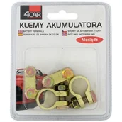Akcesoria do układu elektrycznego - Klemy akumulatora +/- mosiądz 4Car - miniaturka - grafika 1