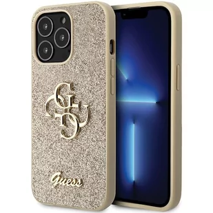 Guess GUHCP13XHG4SGD iPhone 13 Pro Max 6.7" złoty/gold hardcase Glitter Script Big 4G - Etui i futerały do telefonów - miniaturka - grafika 1