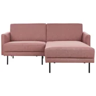 Narożniki - BELIANI Sofa lewostronna narożna poliester różowy brąz 192 x 155 cm narożnik rogówka czarne metalowe nóżki tapicerowana minimalistyczna nowoczesna - miniaturka - grafika 1