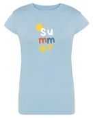 Koszulki i topy damskie - T-Shirt damski kolorowy nadruk SUMMER r.XL - miniaturka - grafika 1