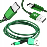 Kable USB - Kabel USB ZIELONY SZYBKA ŁADOWARKA do telefonu QC 3.0 1m - miniaturka - grafika 1