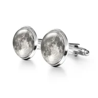 Spinki do mankietów i krawatów - Księżyc - spinki do mankietów - miniaturka - grafika 1
