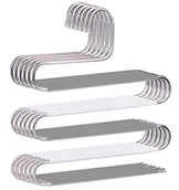 Skarpetki dla dzieci - devesanter Wieszaki na spodnie, oszczędność miejsca, antypoślizgowe, 6-pak wieszaków na spodnie w kształcie litery S, wieszaki na ubrania ze stali nierdzewnej, organizer do przechowywania spodni, - miniaturka - grafika 1