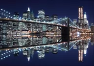 Plakaty - Galeria Plakatu, Plakat, New York Brooklyn Bridge night, 70x50 cm - miniaturka - grafika 1