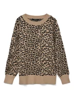 Swetry damskie - Vero Moda Sweter w kolorze beżowym - miniaturka - grafika 1