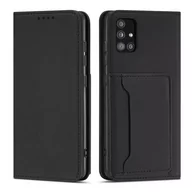 Portfele - Magnet Card Case etui do Xiaomi Redmi Note 11 pokrowiec portfel na karty kartę podstawka czarny - miniaturka - grafika 1