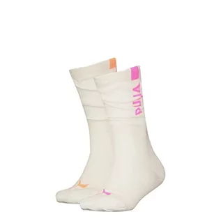 Rajstopy - PUMA Damskie rajstopy Slouch Sock, Oatmeal/neonowe, 35/38, Oatmeal/neon, 35-38 EU - grafika 1