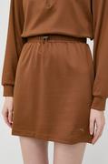 Spódnice - Guess spódnica kolor brązowy mini prosta - miniaturka - grafika 1