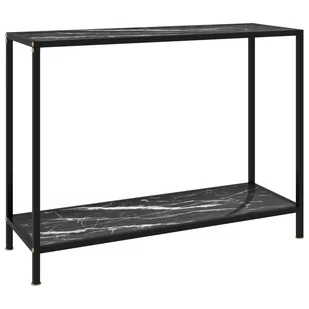 VidaXL Stolik konsolowy, czarny, 100x35x75 cm, szkło hartowane 322838 VidaXL - Ławy i stoliki kawowe - miniaturka - grafika 1