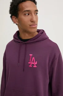 New Era bluza LOS ANGELES DODGERS męska kolor bordowy z kapturem z aplikacją 60564750 - Bluzy męskie - miniaturka - grafika 1