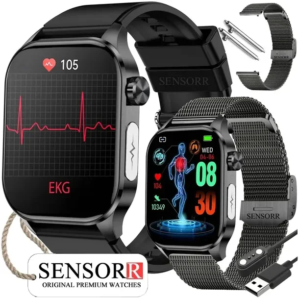 Zegarek Męski Smartwatch Ekg Pomiar Cukru Ciśnienie Temperatura Rozmowy Pl