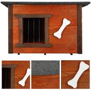Budy dla psów - Buda dla psa drewniany domek ocieplany z płaskim dachem rozmiar M - miniaturka - grafika 1