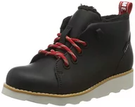 Kozaki damskie - Clarks Klasyczne kozaki chłopięce Crown Tor K, czarny - Czarny Black Leather Black Leather - 34 EU - miniaturka - grafika 1